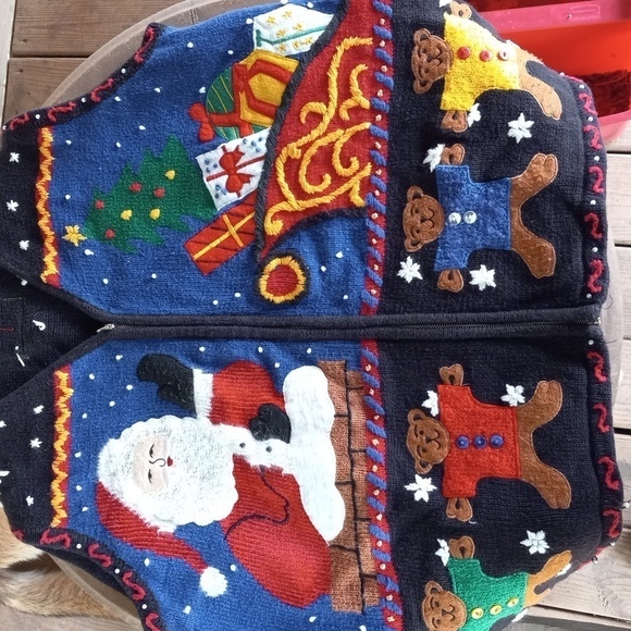 Vintage Designers Original 1X Christmas sweater cardigan - Picture 3 of 3